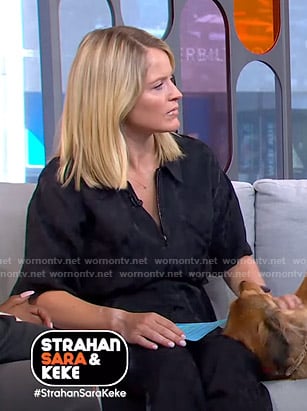 Sara's black jumpsuit on GMA Strahan Sara And Keke