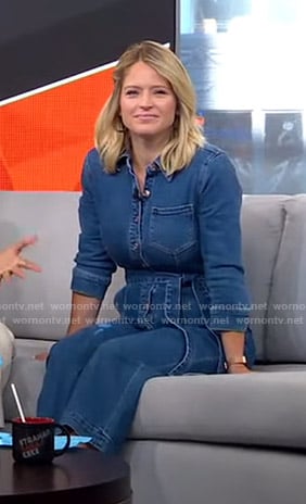 Sara's denim jumpsuit on GMA Strahan Sara And Keke