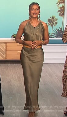 Eve's satin maxi dress on The Talk