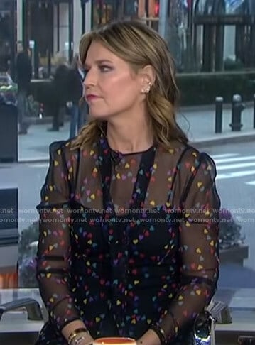 Savannah's multicolor heart print dress on Today
