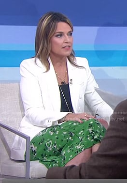 Savannah's white blazer and green skirt on Today