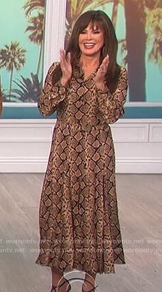 Marie's snakeskin midi dress on The Talk