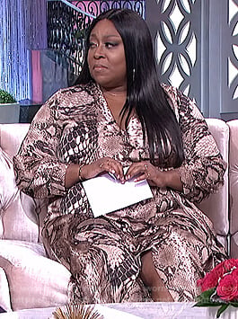 Loni's snakeskin print wrap dress on The Real