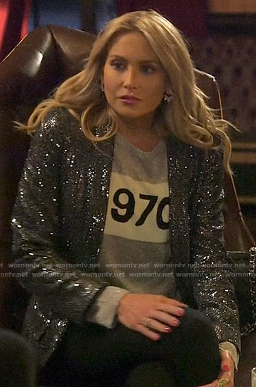 Stephanie's silver 1970 sweater on The Hills New Beginnings