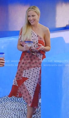 Stephanie's pink floral patchwork dress on The Real Housewives of Dallas