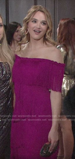 Summer's pink fringed dress on The Young and the Restless