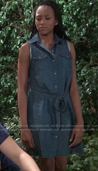 Trina's denim shirtdress on General Hospital