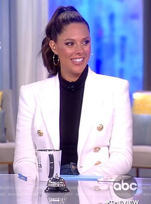Abby's white double breasted blazer on The View