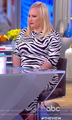 Meghan's white tiger stripe dress on The View