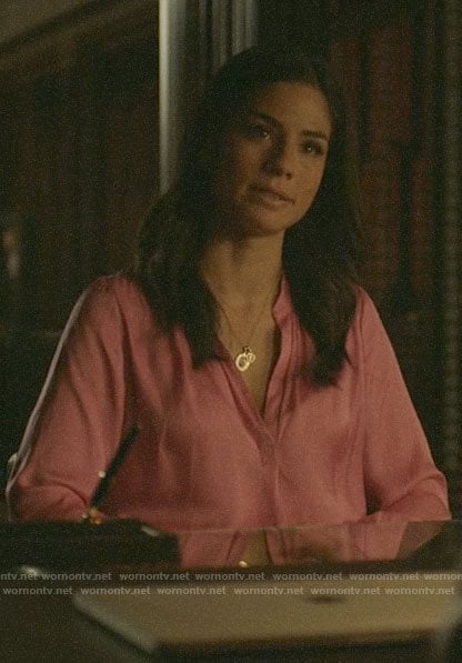 Yoli's pink blouse on Pearson