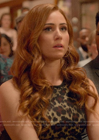 Zara's leopard print dress on Four Weddings and a Funeral
