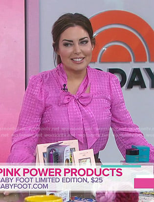 Bobbie Thomas's pink tie neck blouse on Today