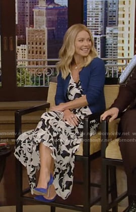 Kelly's abstract print midi dress on Live with Kelly and Ryan