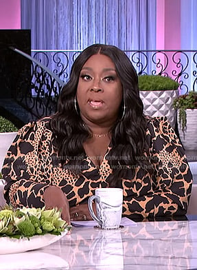 Loni's black and yellow animal print dress on The Real