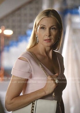 Melissa's pink cutout dress on Dynasty