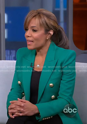 Sunny's green blazer on GMA Strahan Sara And Keke
