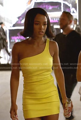 Tiana's yellow one-shoulder mini dress on Empire