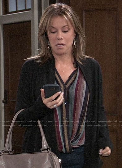 Alexis's striped button front top on General Hospital