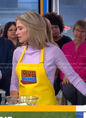 Amy's lilac turtleneck sweater on Good Morning America
