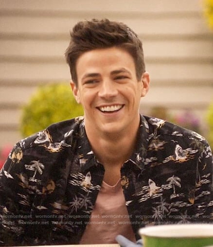 Barry's black shark print shirt on The Flash