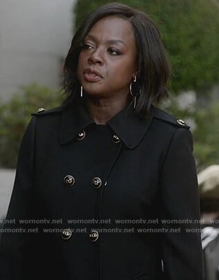 Annalise's black trench coat on How to Get Away with Murder