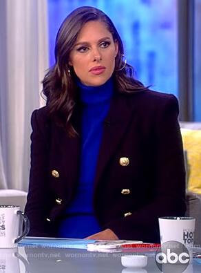 Abby's black double breasted blazer on The View