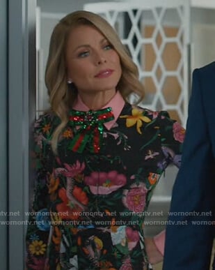 Kelly's black floral dress on American Housewife