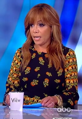 Sunny's black floral maxi dress on The View