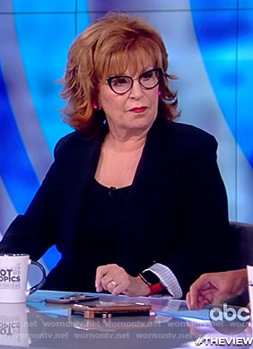 Joy's black blazer with striped lining on The View
