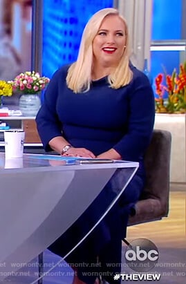 Meghan's blue asymmetric dress on The View