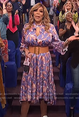 Wendy's purple floral cutout dress on The Wendy Williams Show