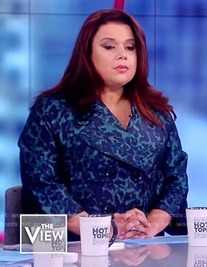 Ana's blue leopard jacket on The View