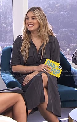 Carissa's grey utility shirtdress on E! News Daily Pop