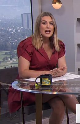 Carissa's red cap sleeve shirtdress on E! News