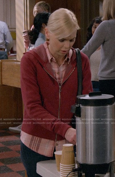 Christy's red hoodie on Mom