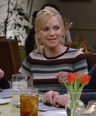 Christy's striped sweater on Mom