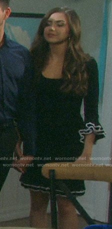 Ciara's black ruffle trim dress on Days of our Lives
