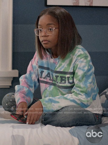 Diane's tie dye Malibu sweatshirt on Black-ish