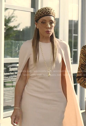 Dominique's pink cape dress on Dynasty