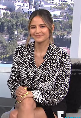 Erin's black and white leopard print blouse on E! News