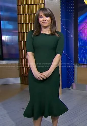 Ginger's green ruffle hem dress on Good Morning America