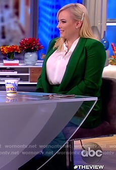 Meghan's green blazer and pants on The View