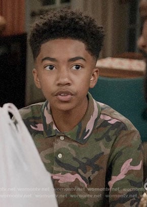 Jack's camo polo shirt on Black-ish
