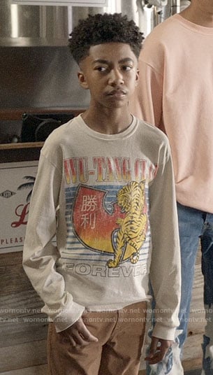 Jack's Wu Tang Clan tee on Black-ish