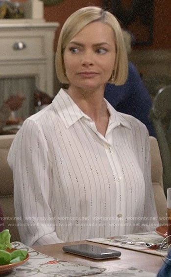 Jill's white striped blouse on Mom