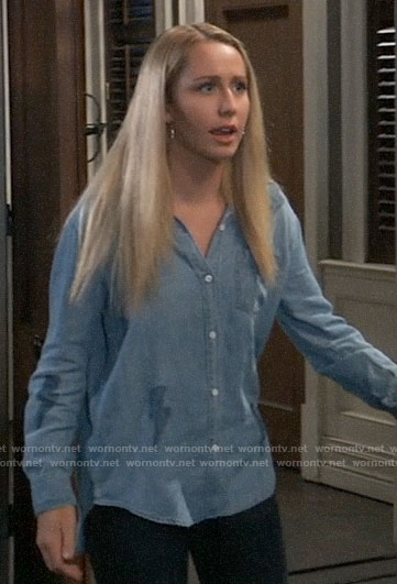 Josslyn's bolt print chambray shirt on General Hospital