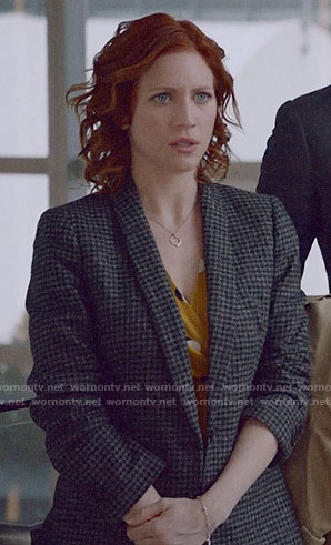 Julia's grey houndstooth blazer on Almost Family