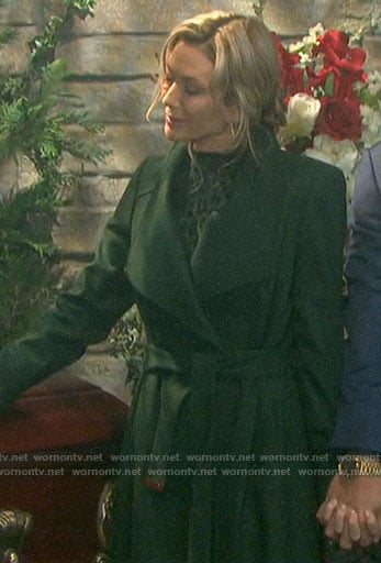 Kristen's dark green coat on Days of our Lives