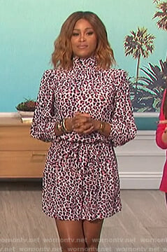 Eve's leopard print mini dress on The Talk