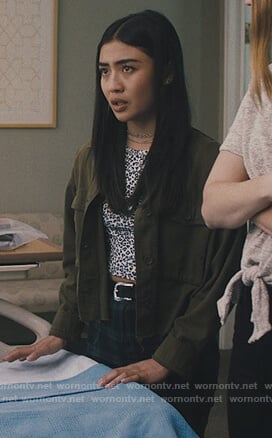 Alex's green jacket and leopard top on Light as a Feather